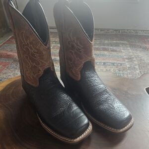 Dan Post Kids Black and Brown Western Boots
